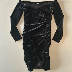 VELVET BODY CON DRESS